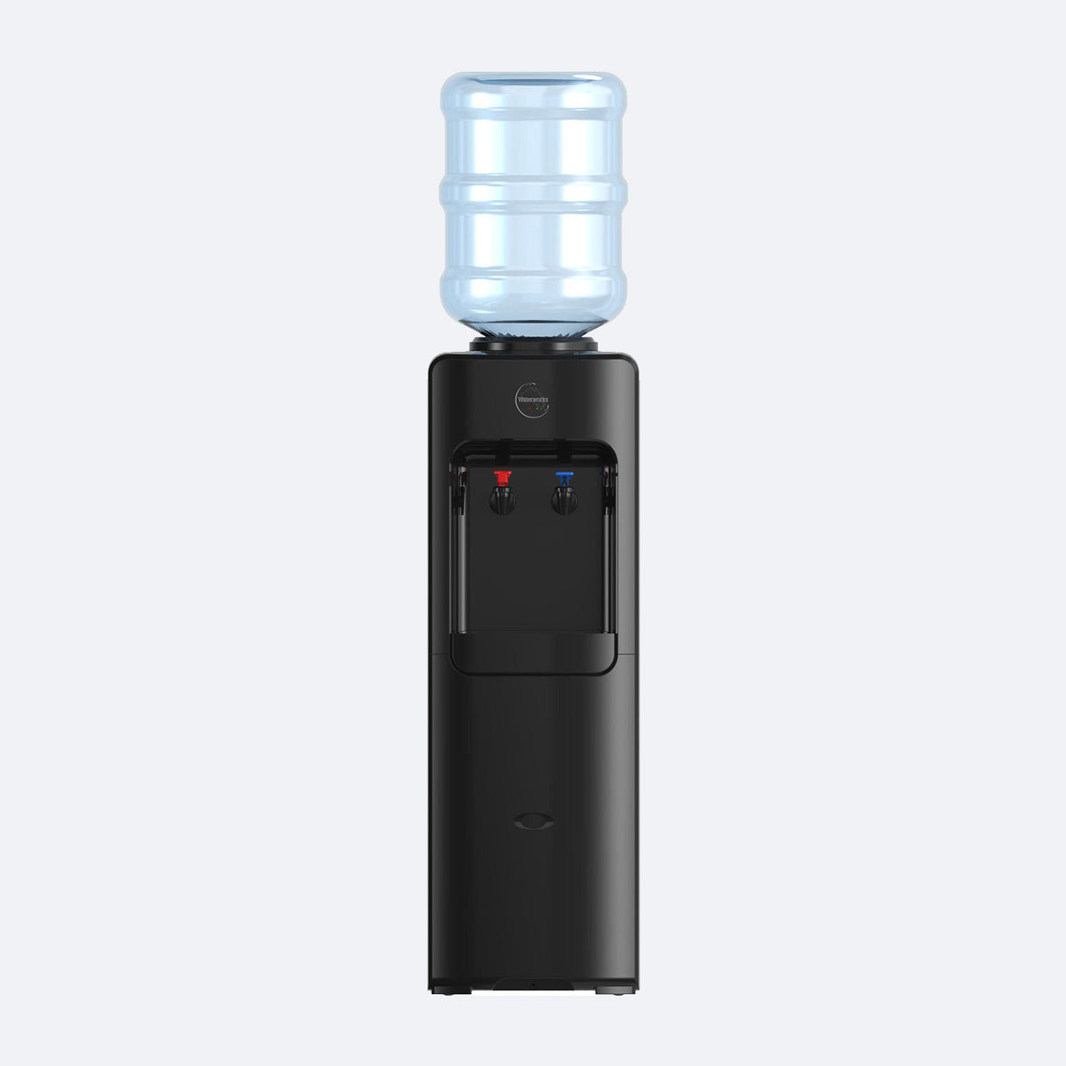 Waterworks B26 Bottled Water Cooler Dispenser in black, hot and cold taps