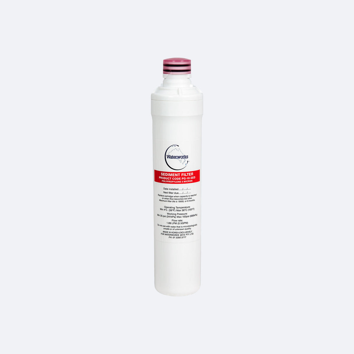 Waterworks Standard Plug-N-Play Replacement Sediment Water Filter Cartridge