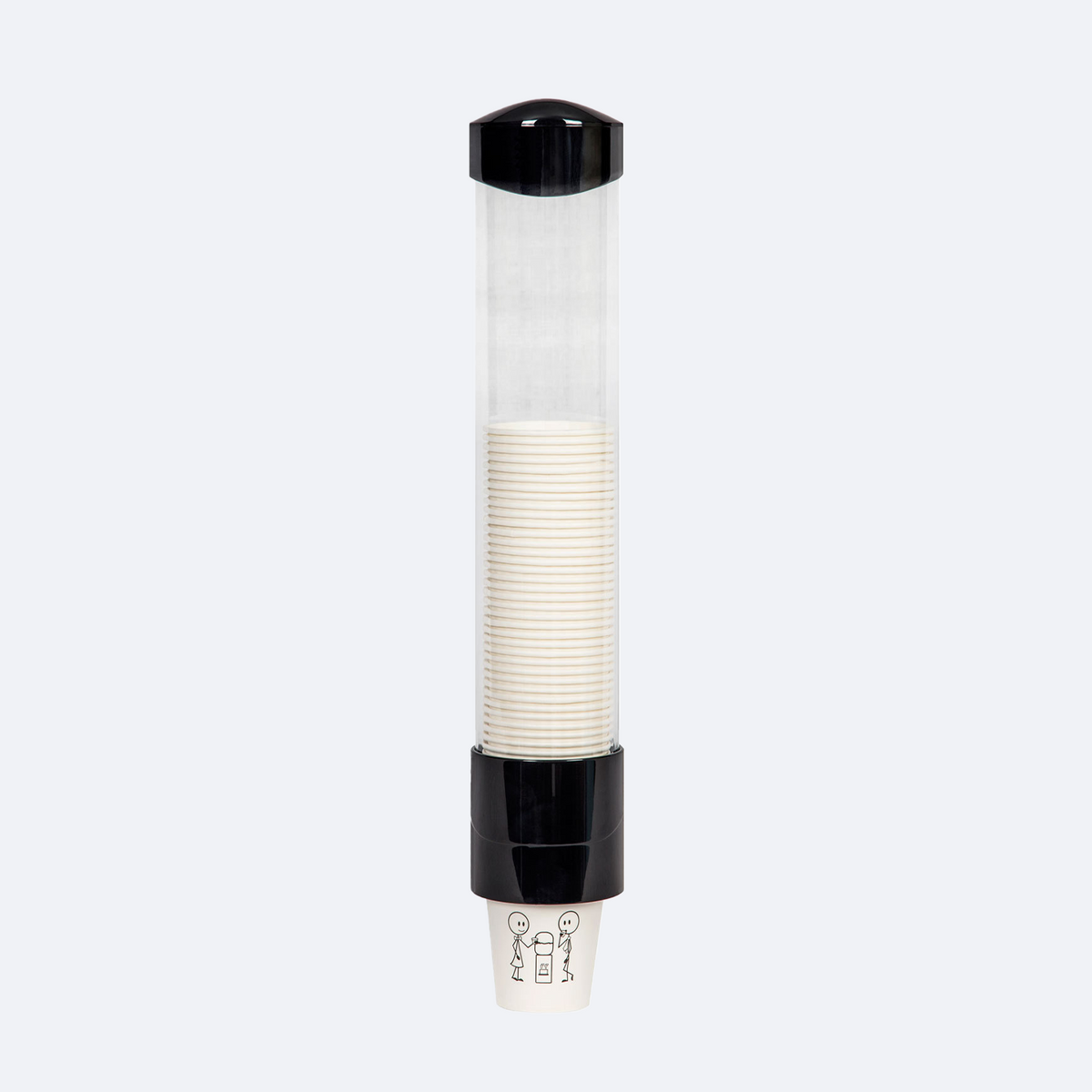 Waterworks Universal Surface-Mount Water Cooler Cup Dispenser in black