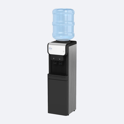 Waterworks B19 Bottled Water Cooler Dispenser in black, cold and room temperature taps