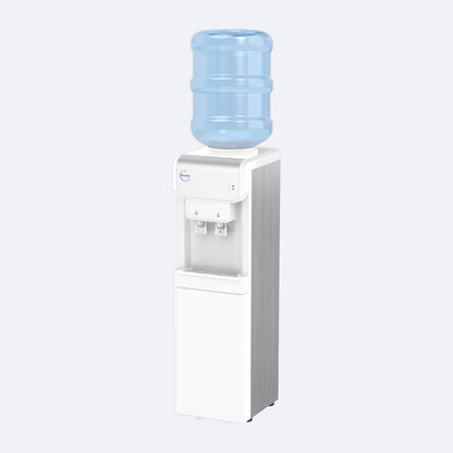 Waterworks B19 Bottled Water Cooler Dispenser in white, cold and room temperature taps