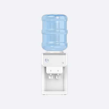 Waterworks SB19 Bench Top Bottled Water Cooler Dispenser in white, cold and room temperature taps