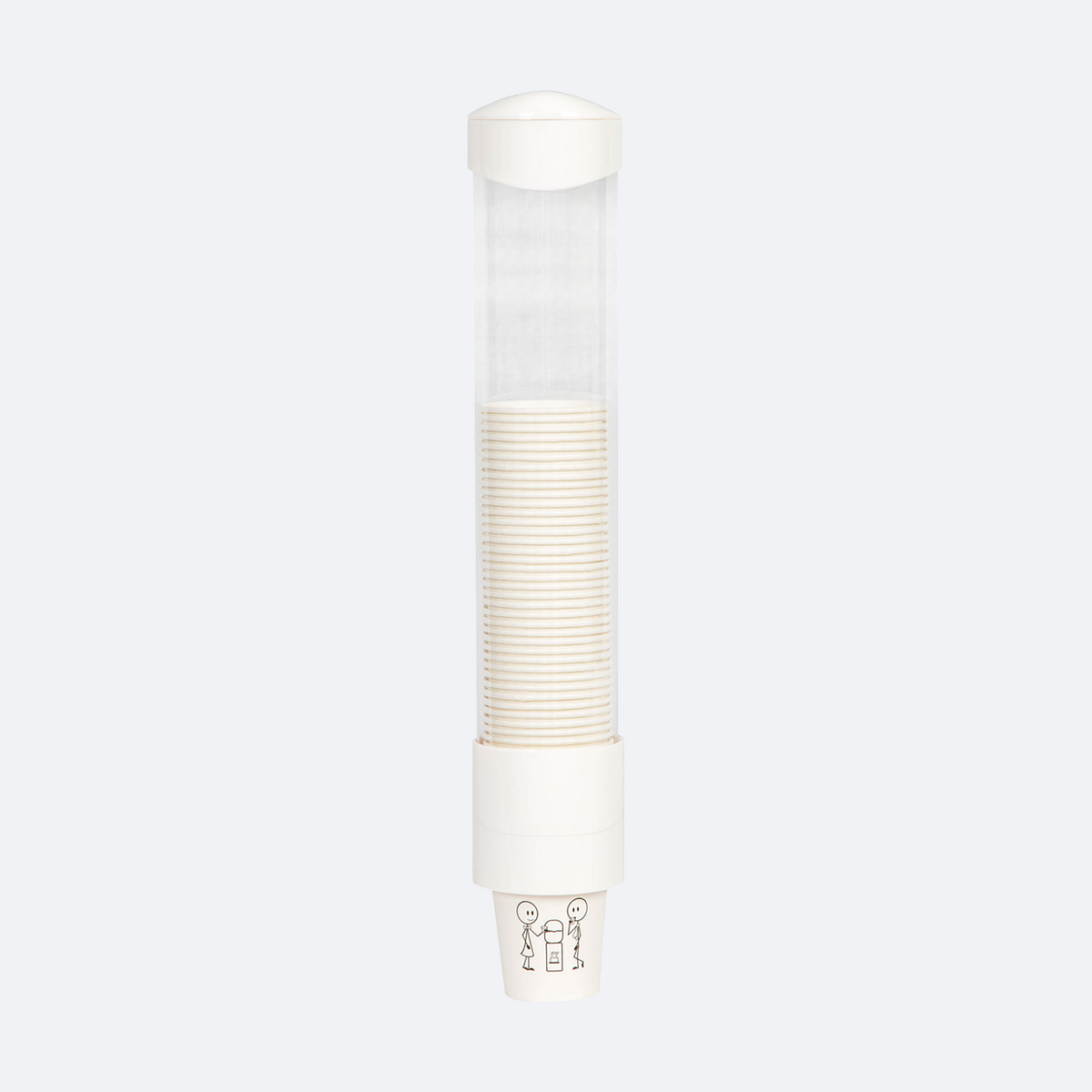 Waterworks Universal Surface-Mount Water Cooler Cup Dispenser in white